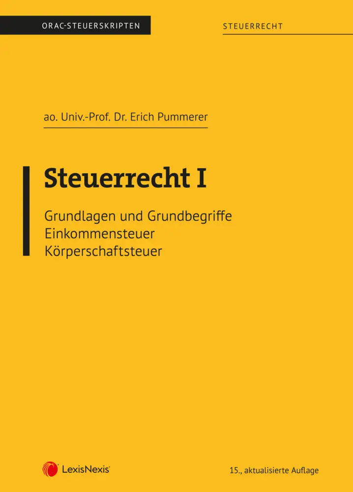 Cover: 9783700785378 | Steuerrecht I (Skriptum) | Erich Pummerer | Taschenbuch | Deutsch