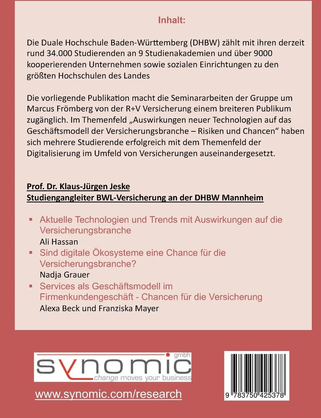 Rückseite: 9783750425378 | Auswirkungen der Digitalisierung und neuer Technologien auf das...