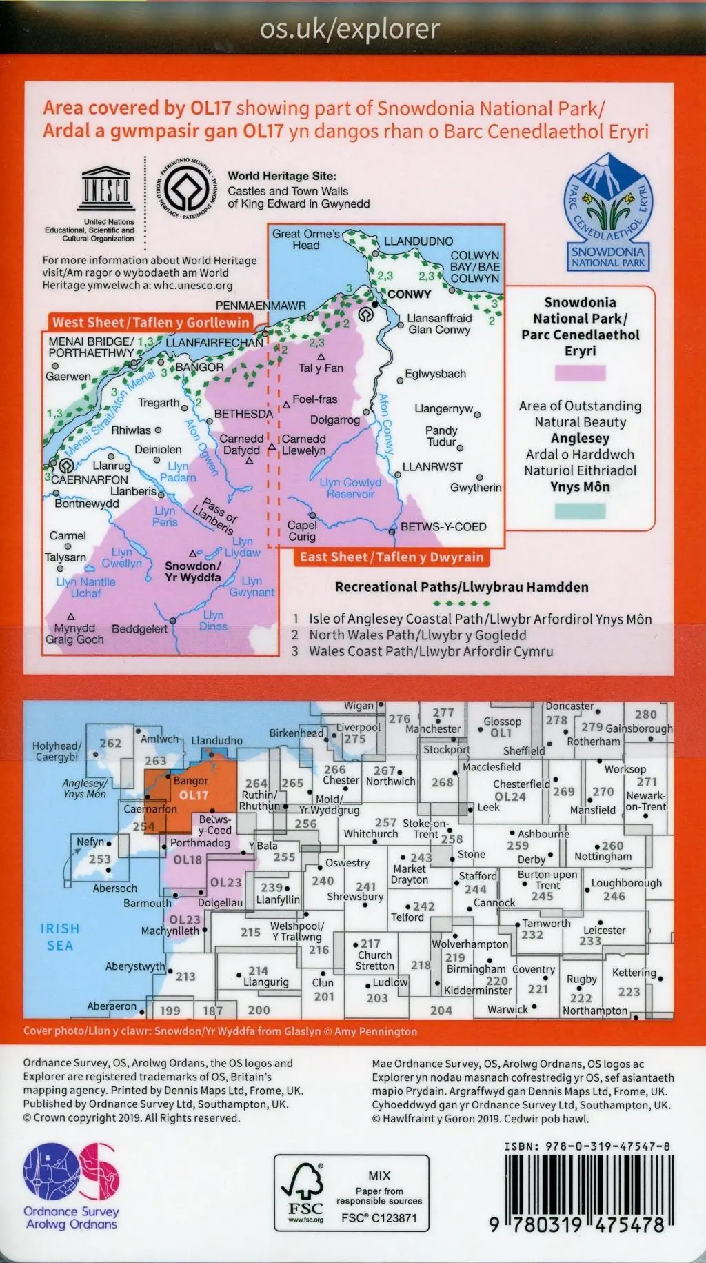 Bild: 9780319475478 | Snowdon | (Land-)Karte | Karte/Landkarte | Englisch | 2019