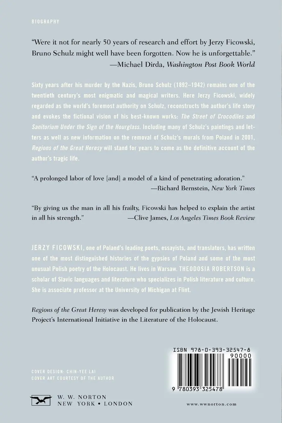 Rückseite: 9780393325478 | Regions of the Great Heresy | Bruno Schulz, a Biographical Portrait