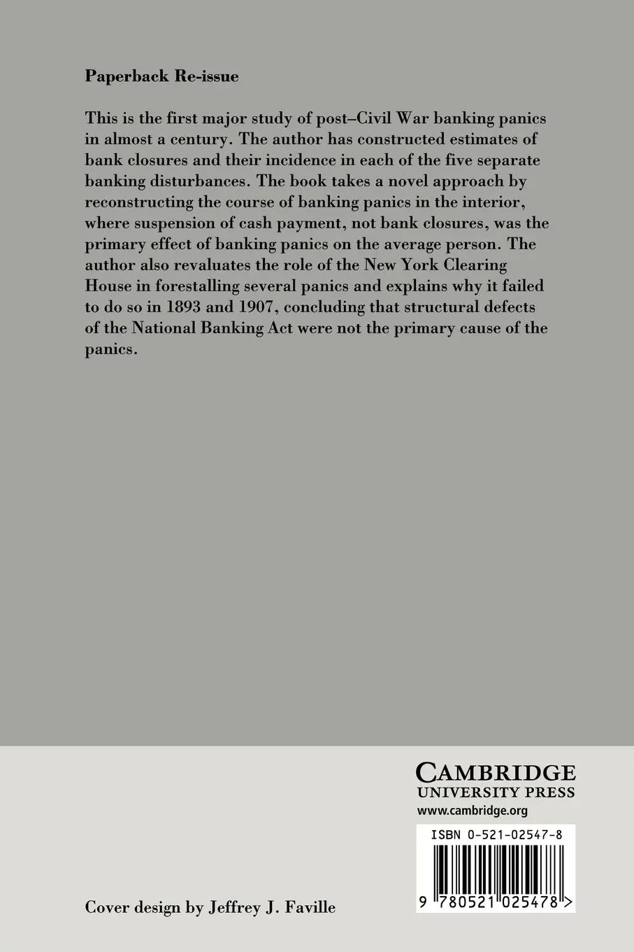 Rückseite: 9780521025478 | Banking Panics of the Gilded Age | Elmus Wicker (u. a.) | Taschenbuch