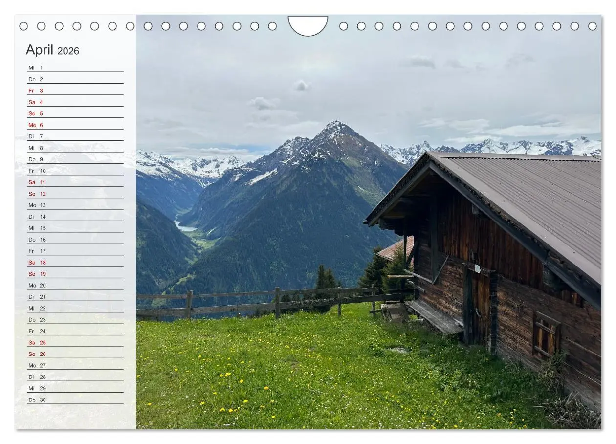 Bild: 9783457305478 | Alpenauszeit - Die Berghütten unserer Alpen (Wandkalender 2026 DIN...