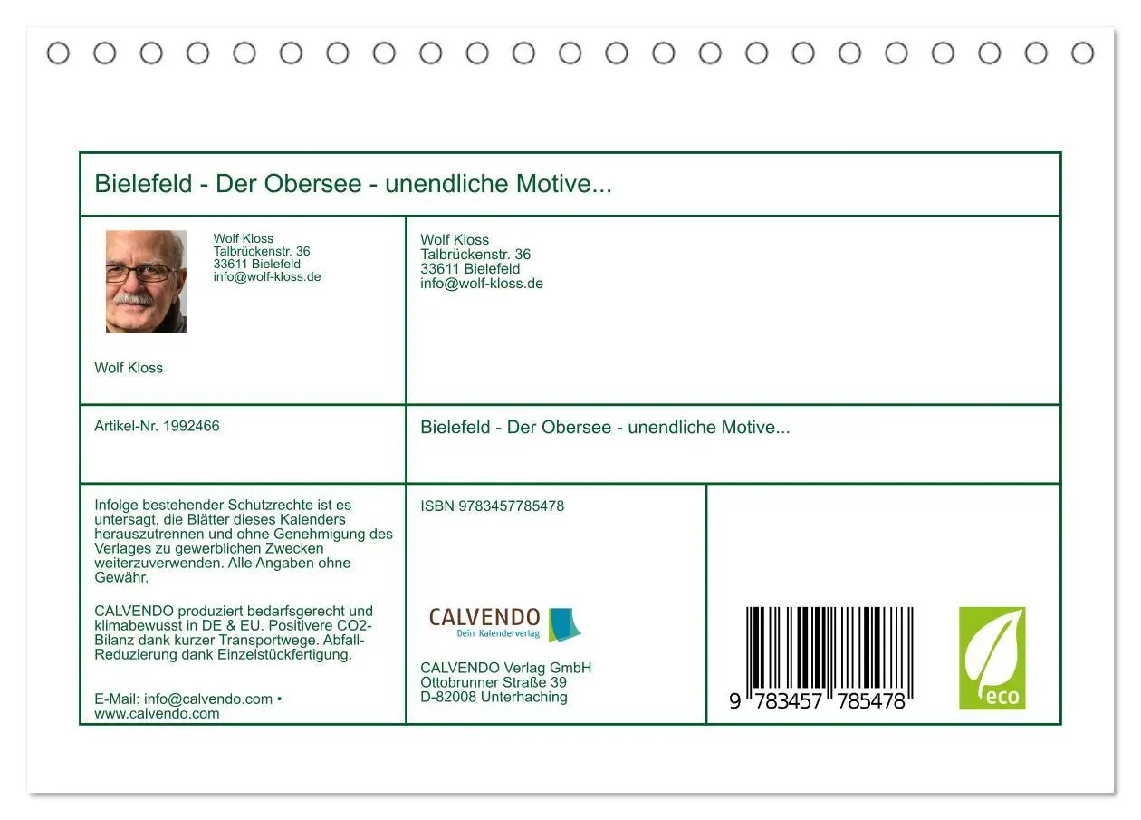 Bild: 9783457785478 | Bielefeld - Der Obersee - unendliche Motive... (Tischkalender 2026...