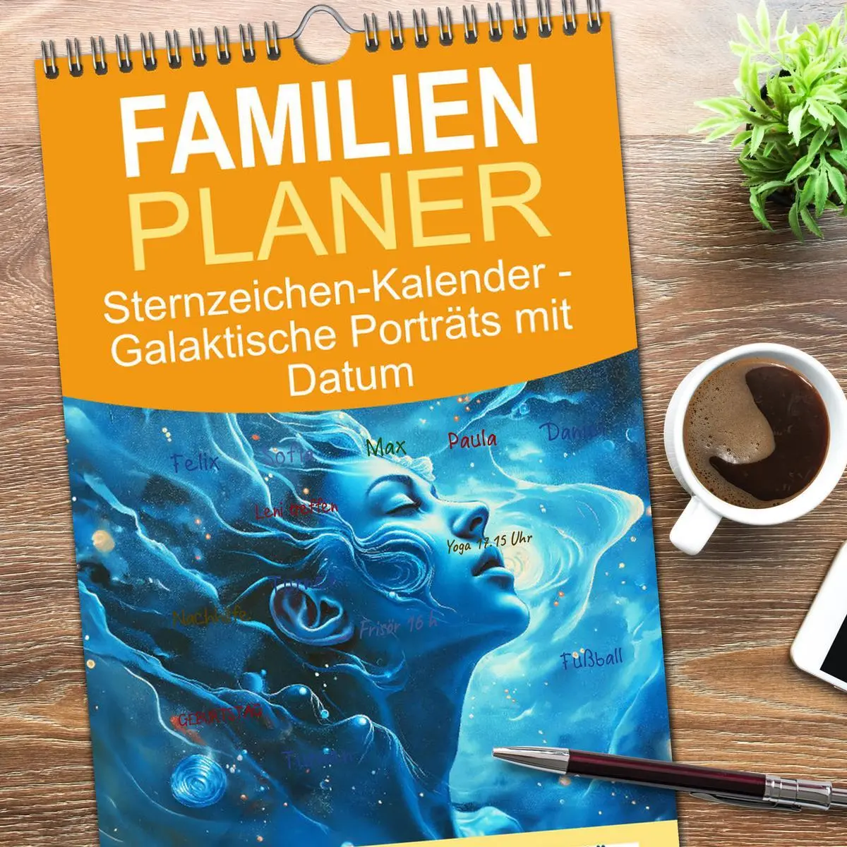 Bild: 9783516495478 | Familienplaner 2026 - Sternzeichen-Kalender - Galaktische Porträts...