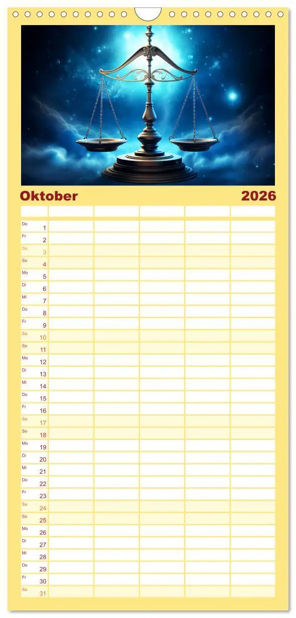 Bild: 9783516495478 | Familienplaner 2026 - Sternzeichen-Kalender - Galaktische Porträts...