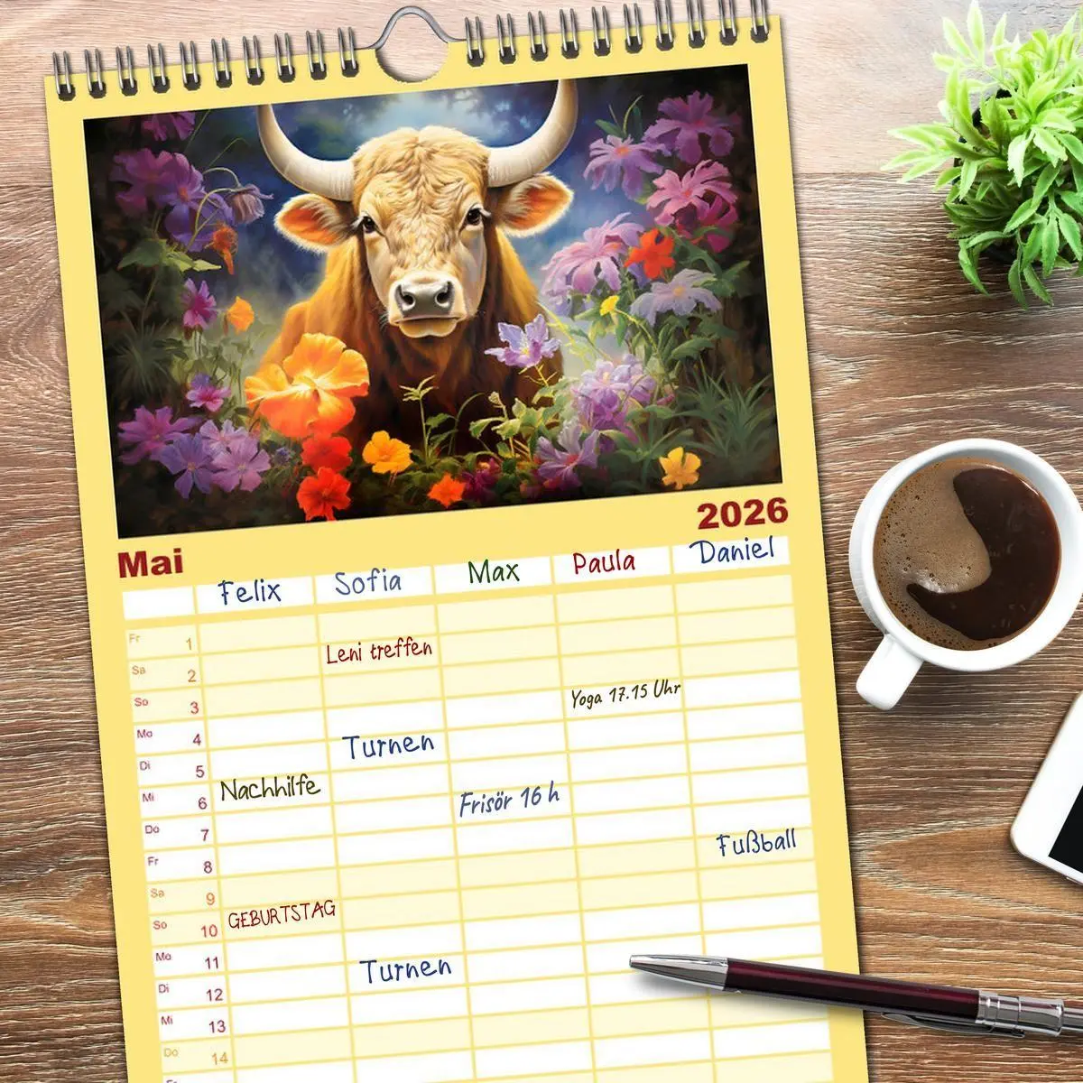 Bild: 9783516495478 | Familienplaner 2026 - Sternzeichen-Kalender - Galaktische Porträts...