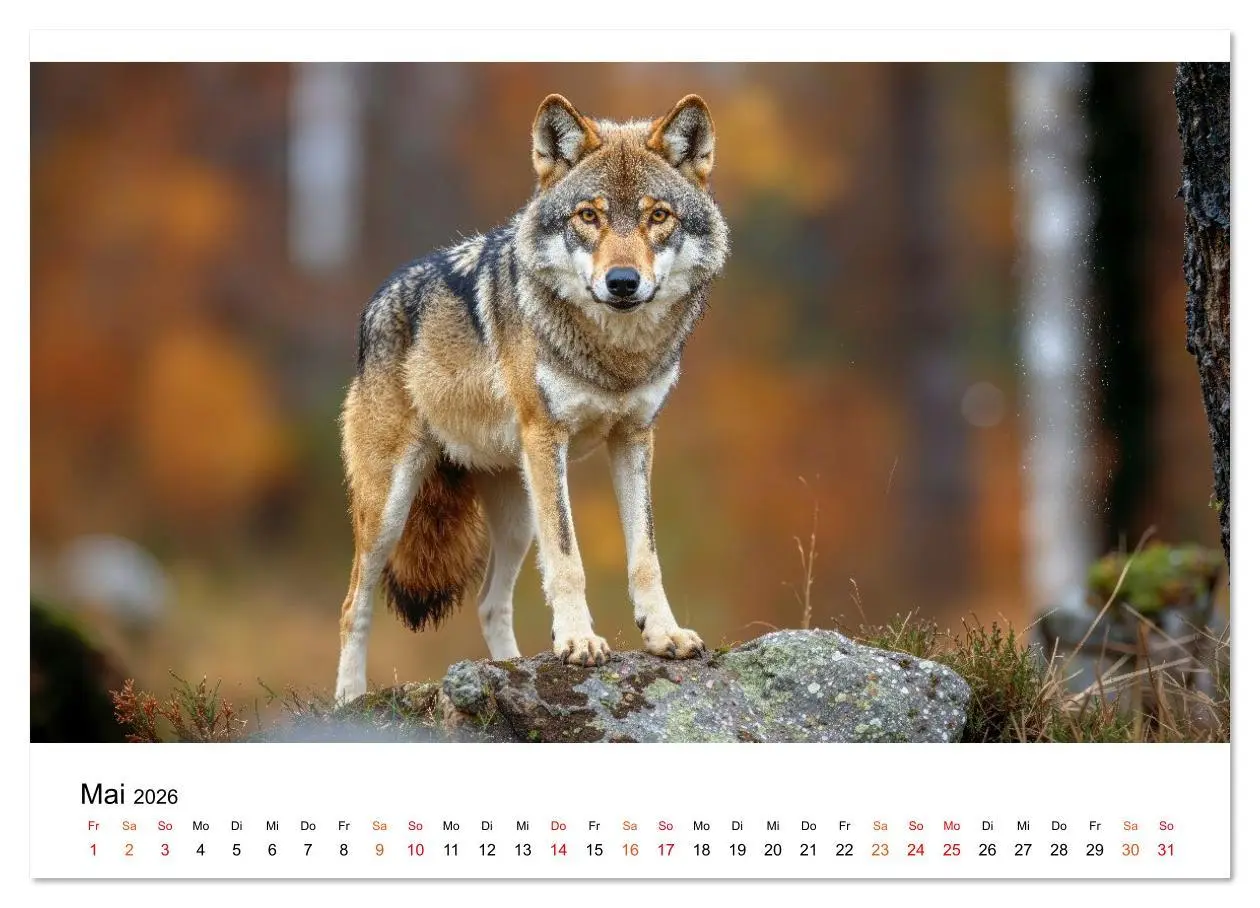 Bild: 9783516635478 | Im Reich der Wölfe (Wandkalender 2026 DIN A2 quer), CALVENDO...