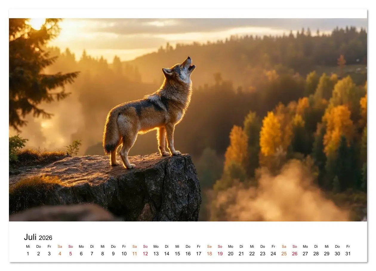 Bild: 9783516635478 | Im Reich der Wölfe (Wandkalender 2026 DIN A2 quer), CALVENDO...