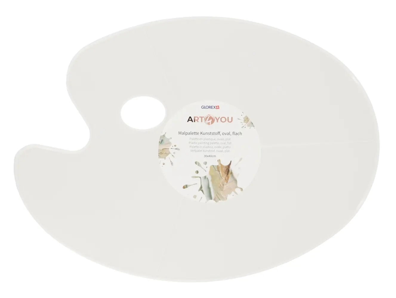 Farbmischpalette oval 30 x 40 cm glatt/flach Kunststoff