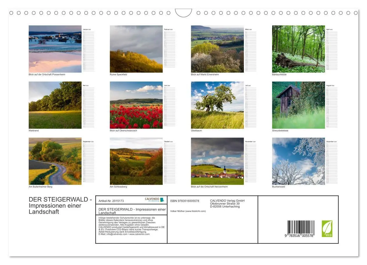 Bild: 9783516005578 | DER STEIGERWALD - Impressionen einer Landschaft (Wandkalender 2026...