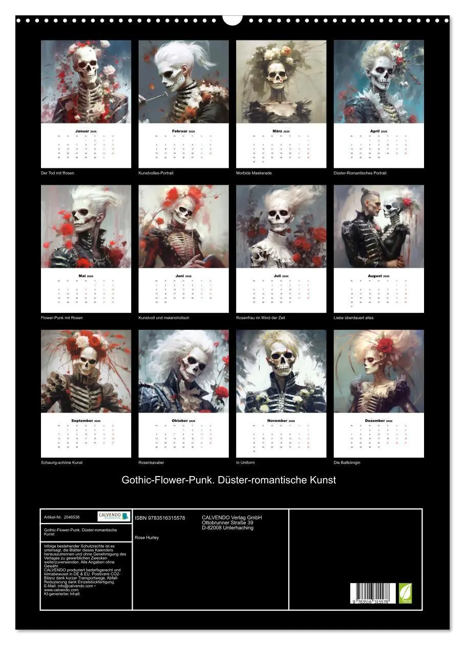 Bild: 9783516315578 | Gothic-Flower-Punk. Düster-romantische Kunst (Wandkalender 2026 DIN...