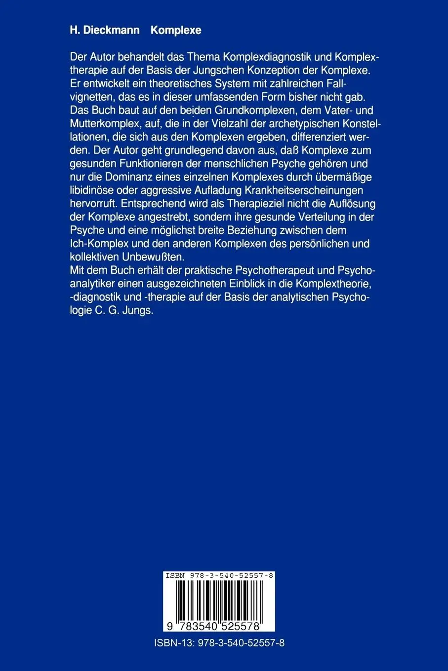 Rückseite: 9783540525578 | Komplexe | Diagnostik und Therapie in der analytischen Psychologie | v