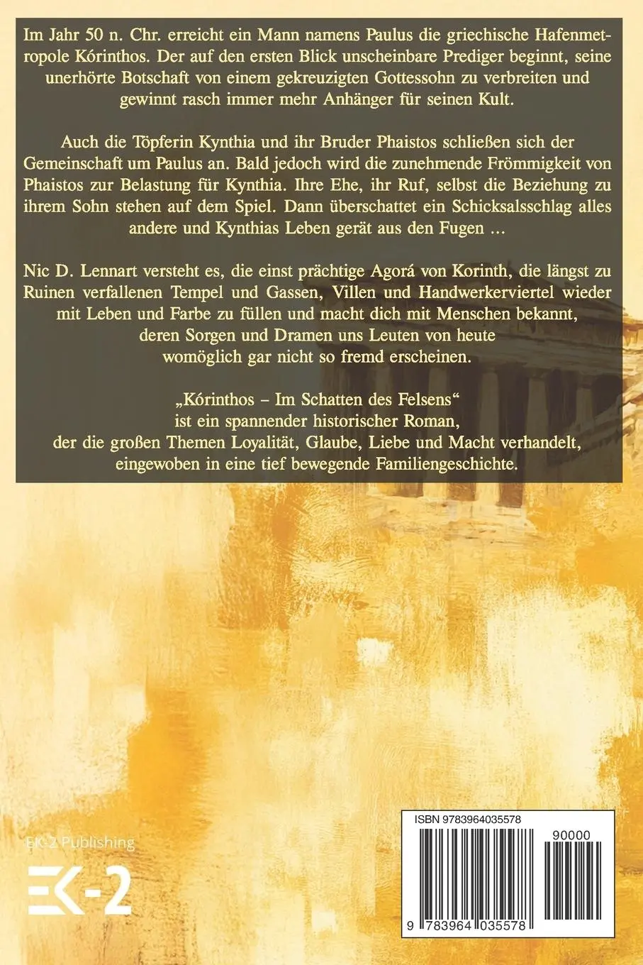 Rückseite: 9783964035578 | KÓRINTHOS - IM SCHATTEN DES FELSENS | Historischer Roman | Lennart