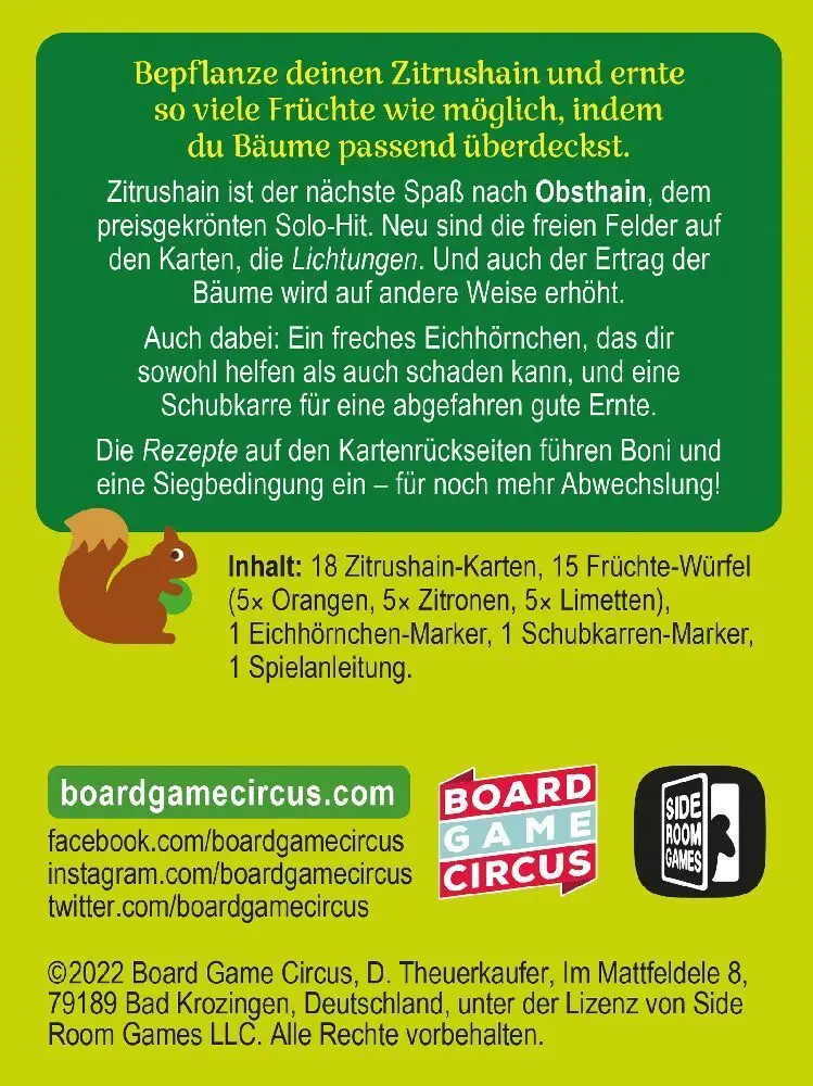 Bild: 4270001195678 | Zitrushain | Ein Solo-Spiel | Mark Tuck | Spiel | In Spielebox | 2023