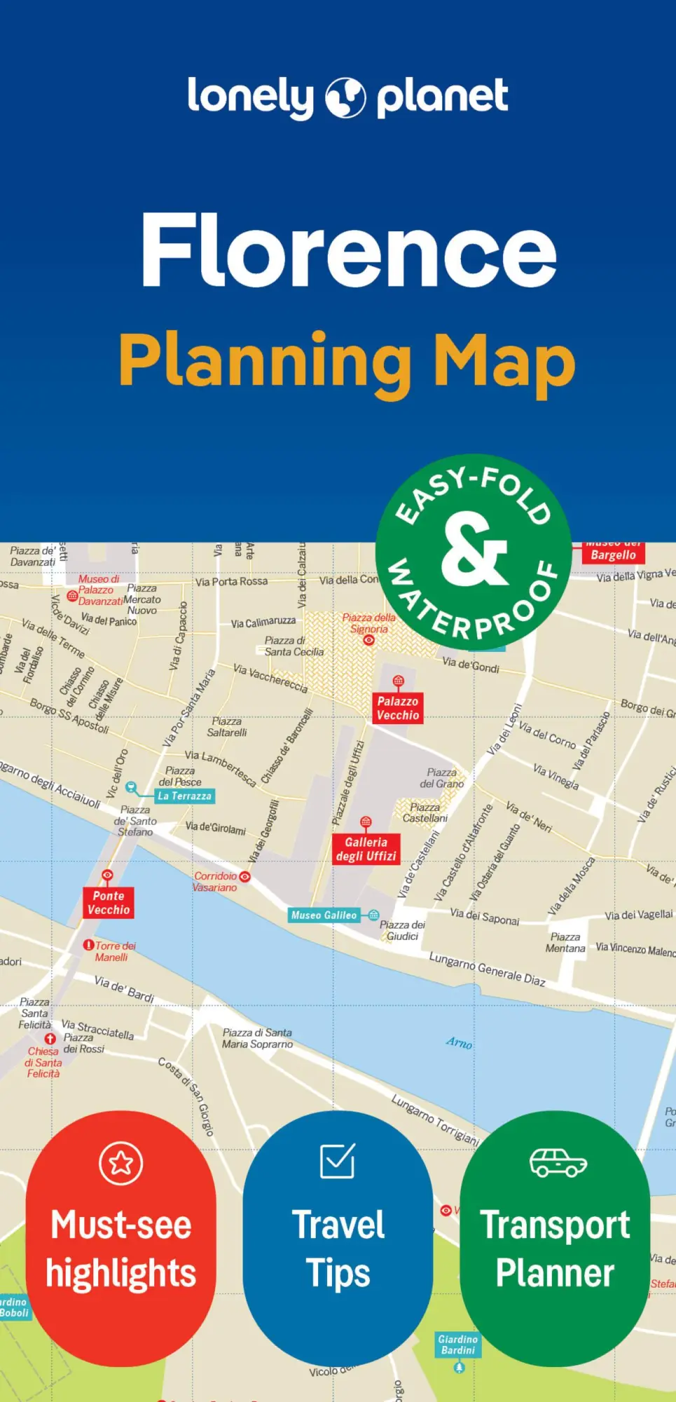 Cover: 9781787015678 | Lonely Planet Florence City Map | (Land-)Karte | Karte/Landkarte