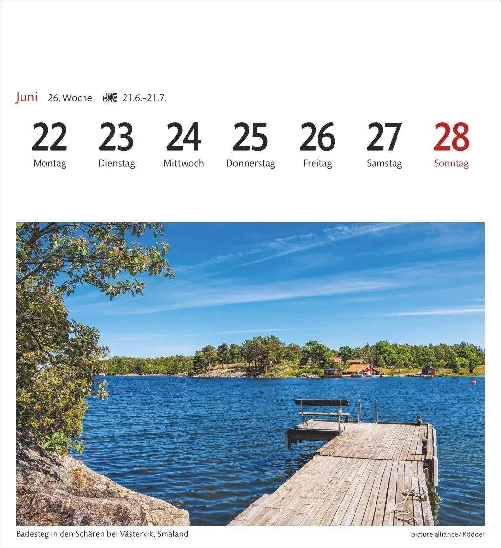 Bild: 9783840035678 | Schweden Sehnsuchtskalender 2026 - Wochenkalender mit 53 Postkarten