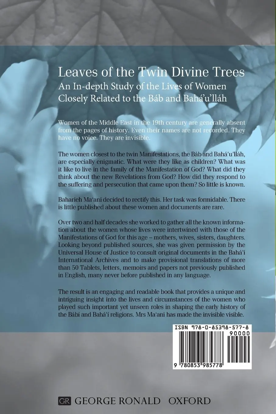 Rückseite: 9780853985778 | Leaves of the Twin Divine Trees | Baharieh Rouhani Ma'ani | Buch