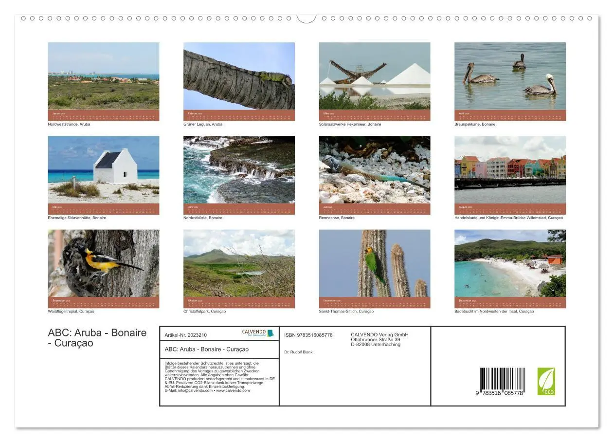Bild: 9783516085778 | ABC: Aruba - Bonaire - Curaçao (hochwertiger Premium Wandkalender...