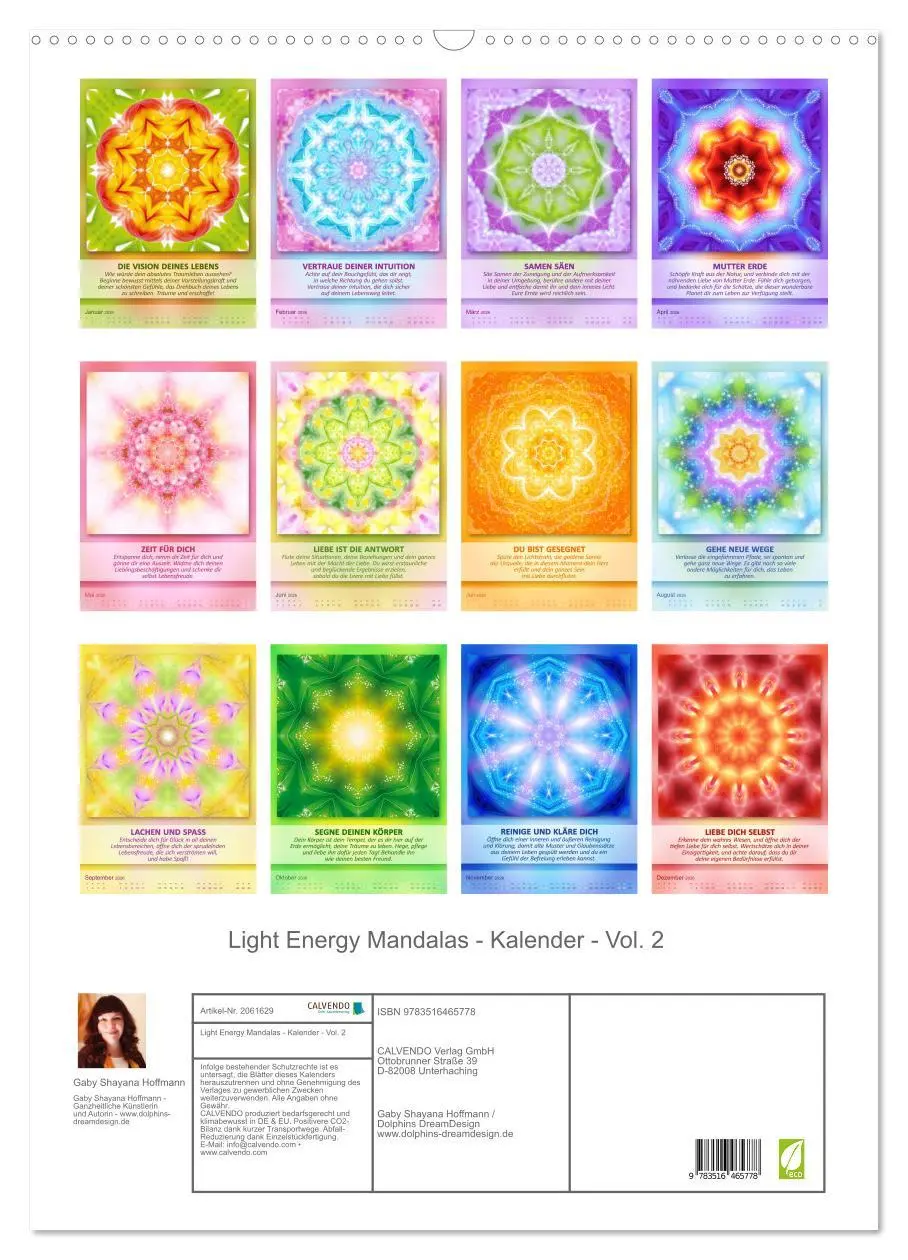 Bild: 9783516465778 | Light Energy Mandalas - Kalender - Vol. 2 (Wandkalender 2026 DIN A2...