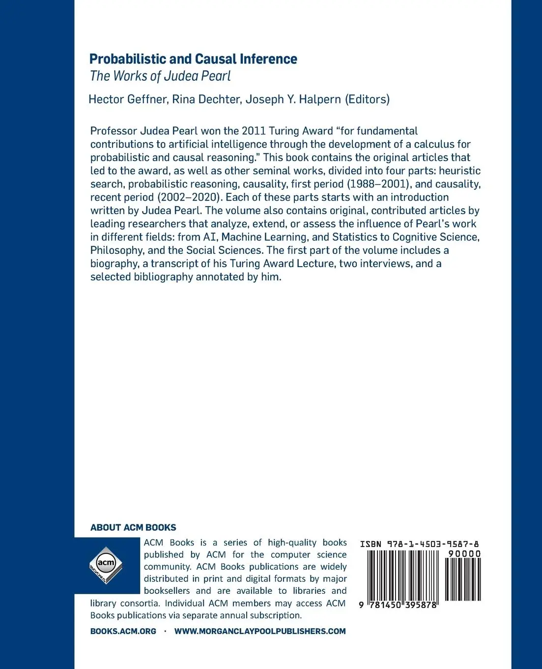 Rückseite: 9781450395878 | Probabilistic and Causal Inference | The Works of Judea Pearl | Buch