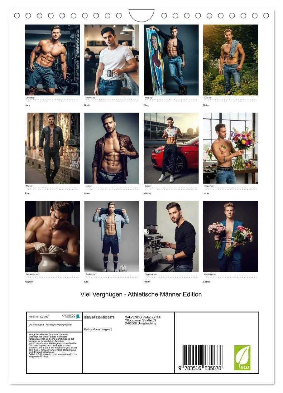 Bild: 9783516835878 | Viel Vergnügen - Athletische Männer Edition (Wandkalender 2027 DIN...