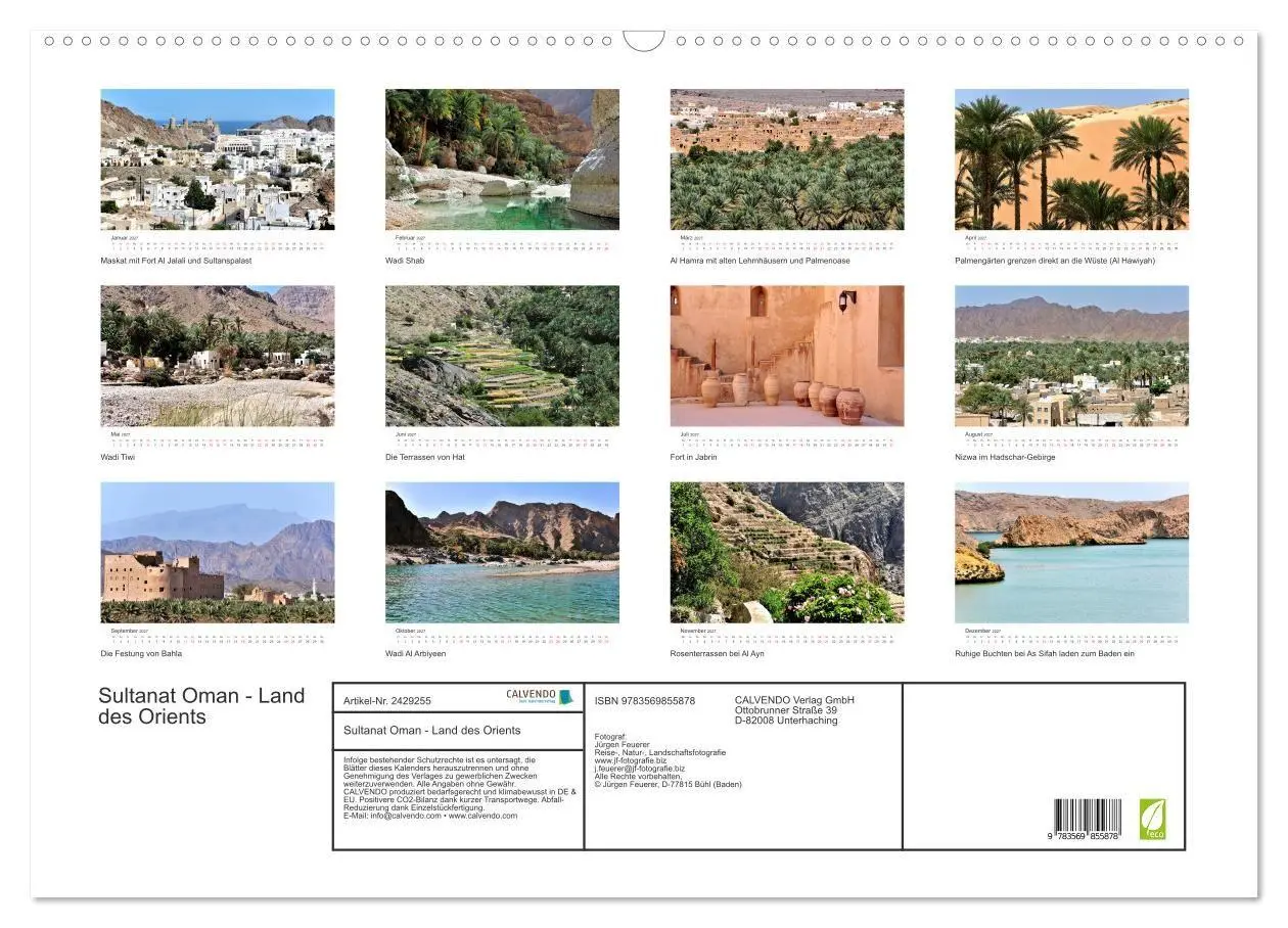 Bild: 9783569855878 | Sultanat Oman - Land des Orients (Wandkalender 2027 DIN A2 quer),...