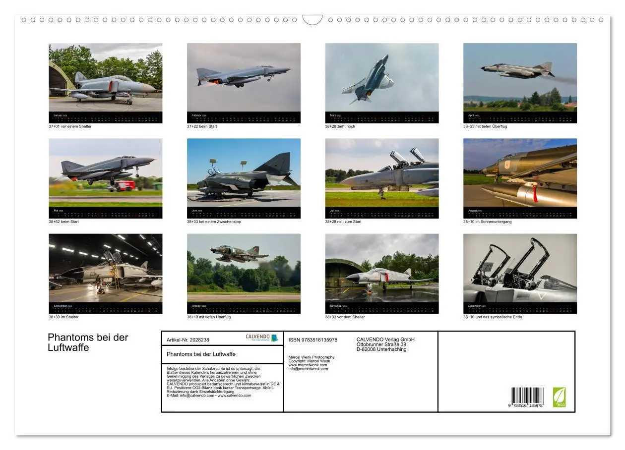 Bild: 9783516135978 | Phantoms bei der Luftwaffe (Wandkalender 2026 DIN A2 quer),...