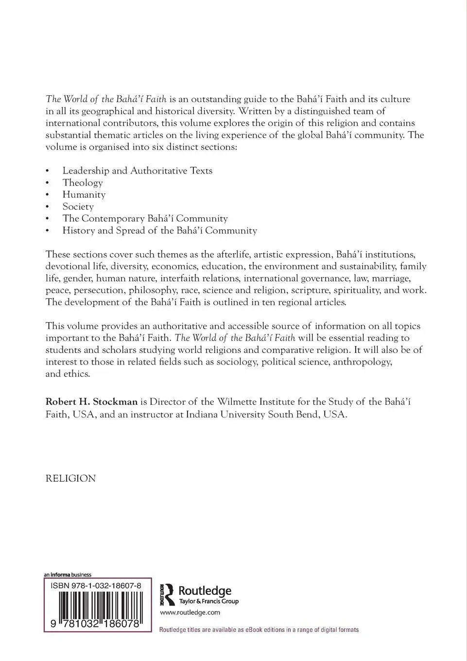 Rückseite: 9781032186078 | The World of the Bahá'í Faith | Robert H. Stockman | Taschenbuch