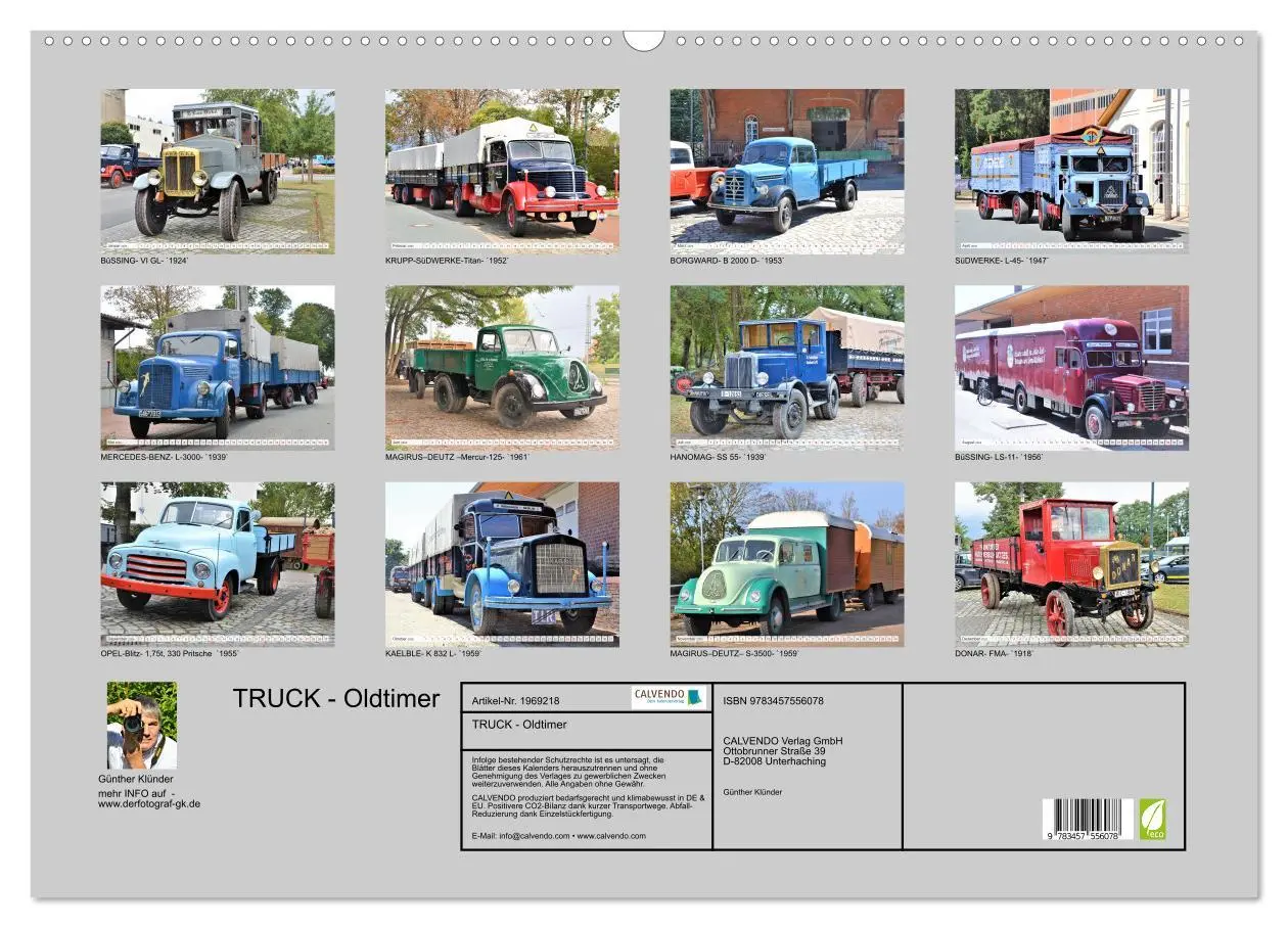 Bild: 9783457556078 | TRUCK - Oldtimer (Wandkalender 2026 DIN A2 quer), CALVENDO...