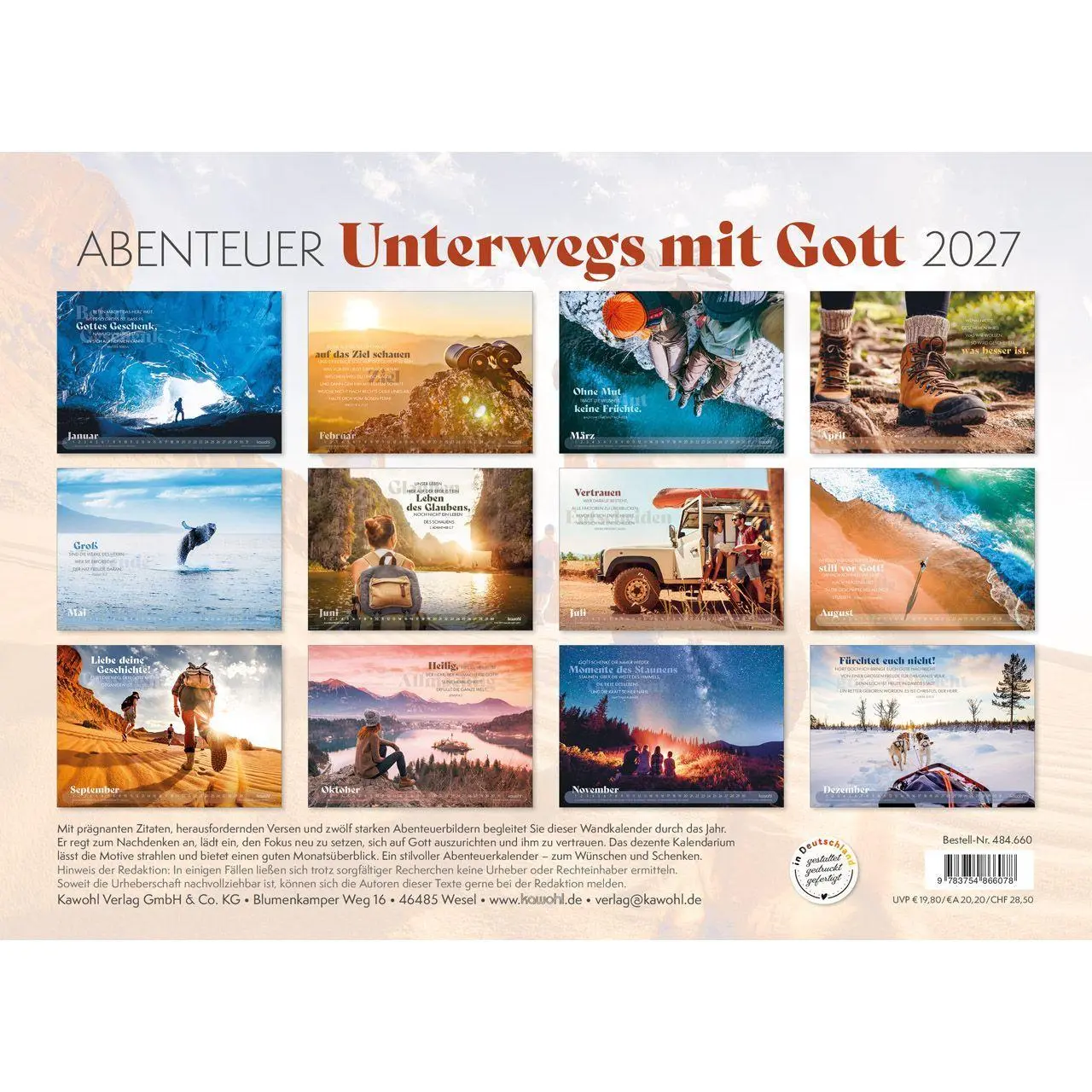 Bild: 9783754866078 | Abenteuer - Unterwegs mit Gott 2027 | Kalender | Spiralbindung | 14 S.