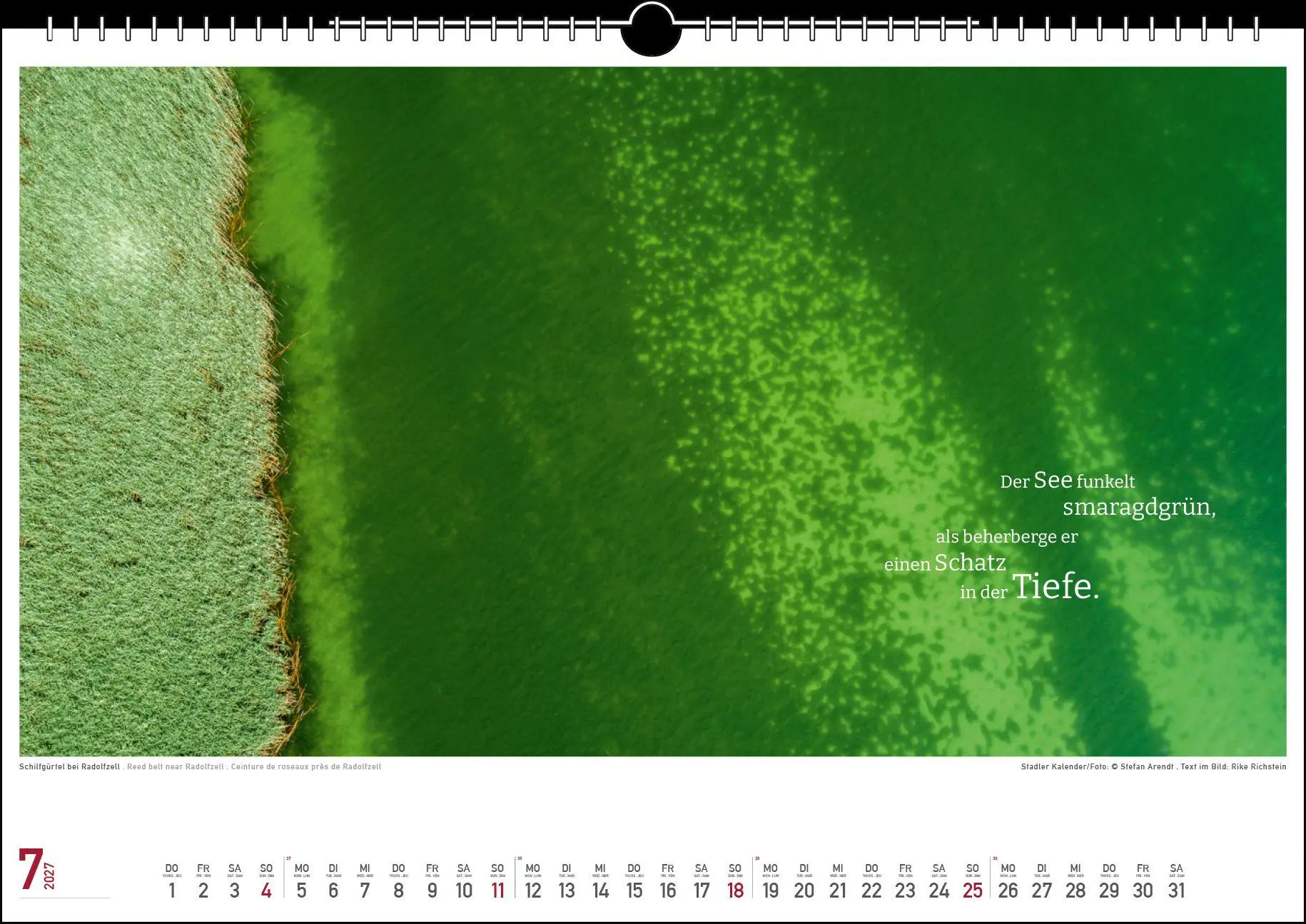 Bild: 9783861926078 | Die Farben des Sees 2027 | Rike Richstein | Kalender | 13 S. | Deutsch