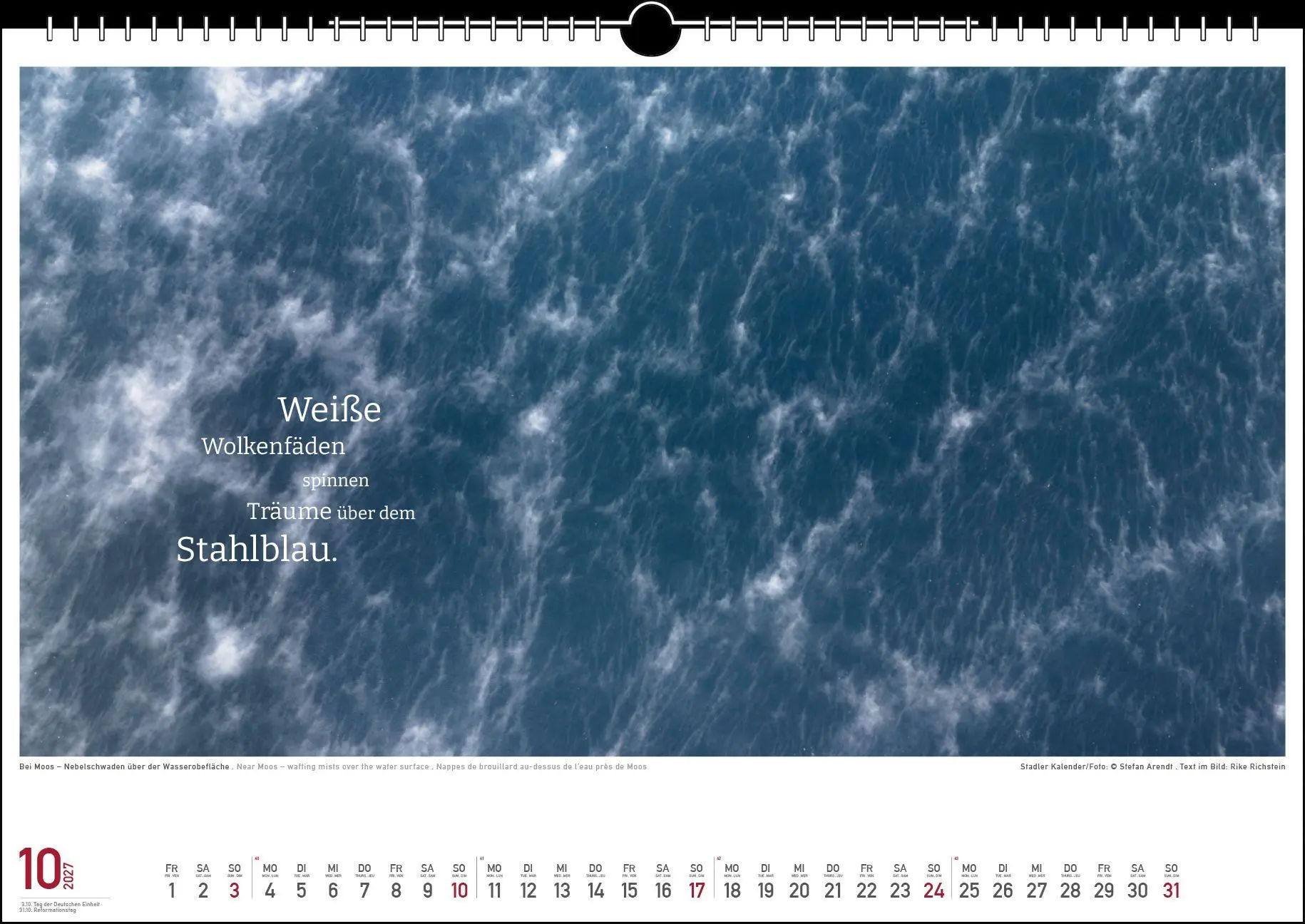 Bild: 9783861926078 | Die Farben des Sees 2027 | Rike Richstein | Kalender | 13 S. | Deutsch