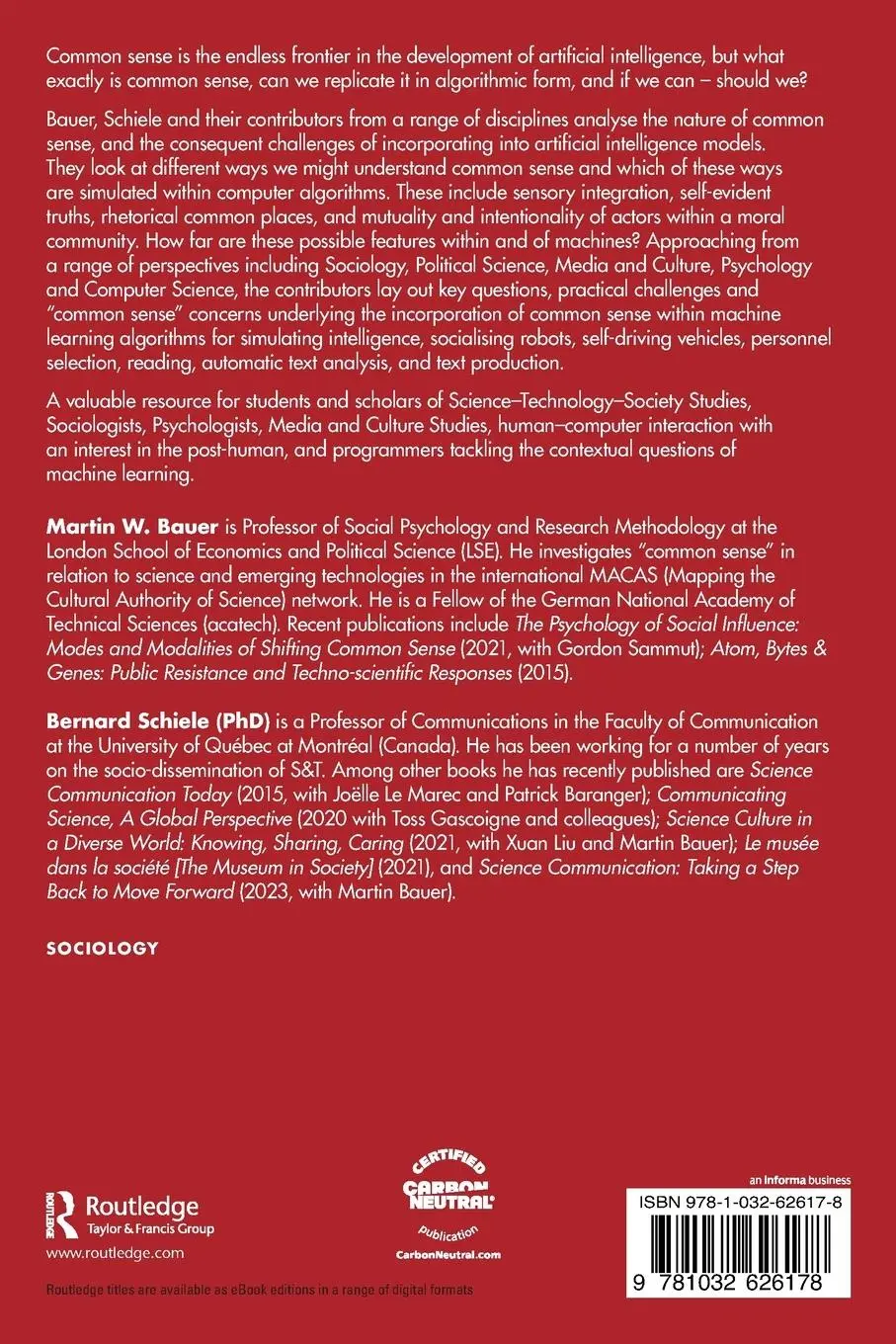 Rückseite: 9781032626178 | AI and Common Sense | Ambitions and Frictions | Bauer (u. a.) | Buch