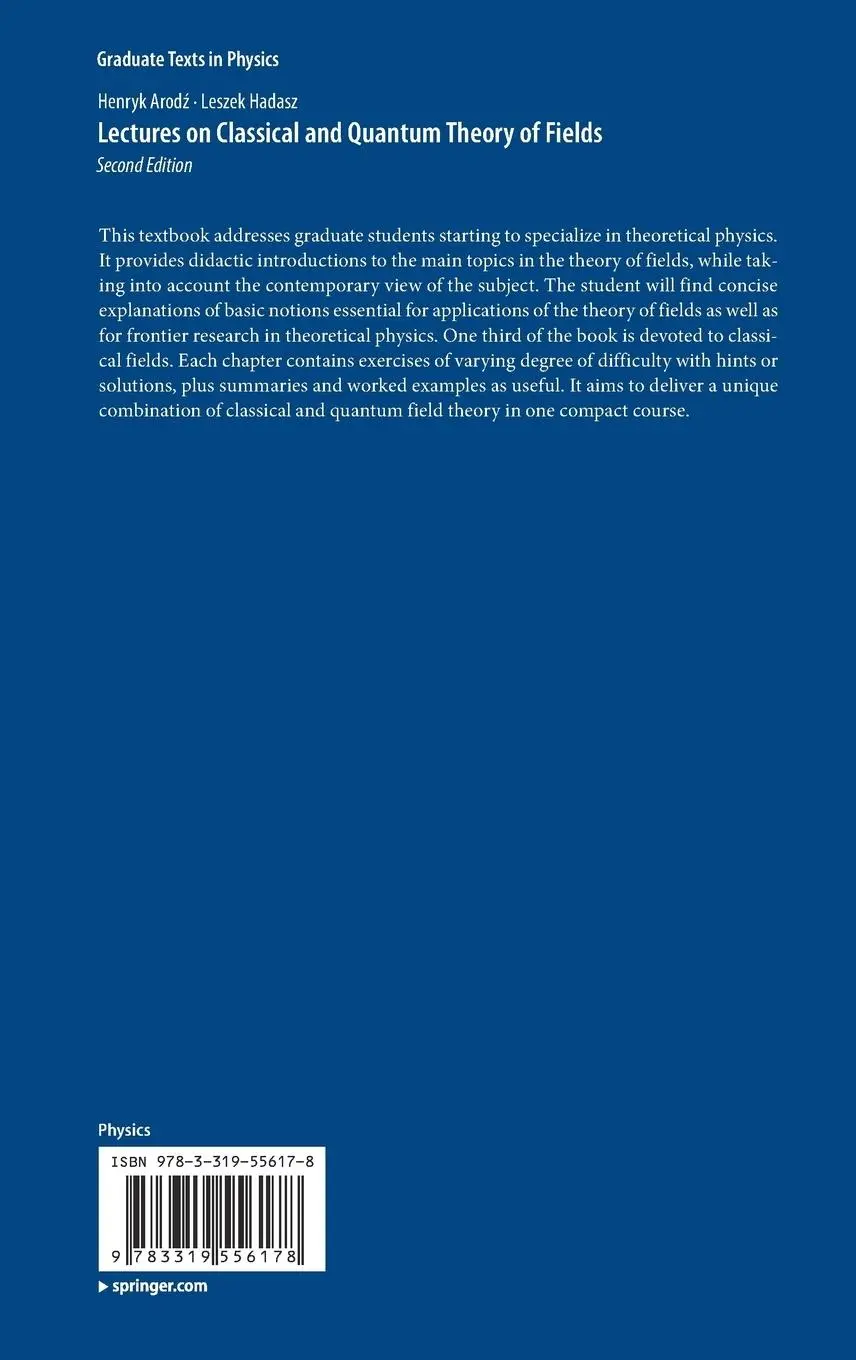 Rückseite: 9783319556178 | Lectures on Classical and Quantum Theory of Fields | Hadasz (u. a.)