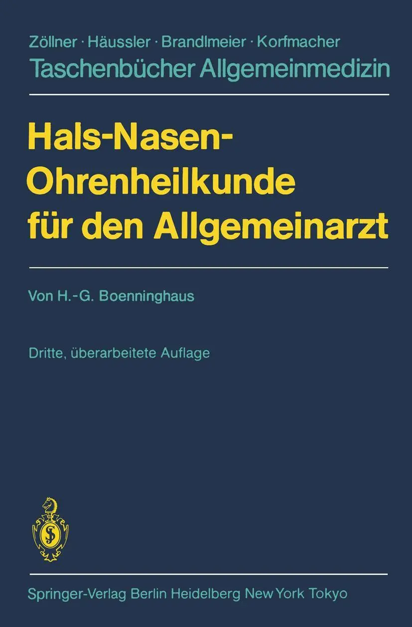 Cover: 9783540156178 | Hals-Nasen-Ohrenheilkunde für den Allgemeinarzt | Boenninghaus | Buch