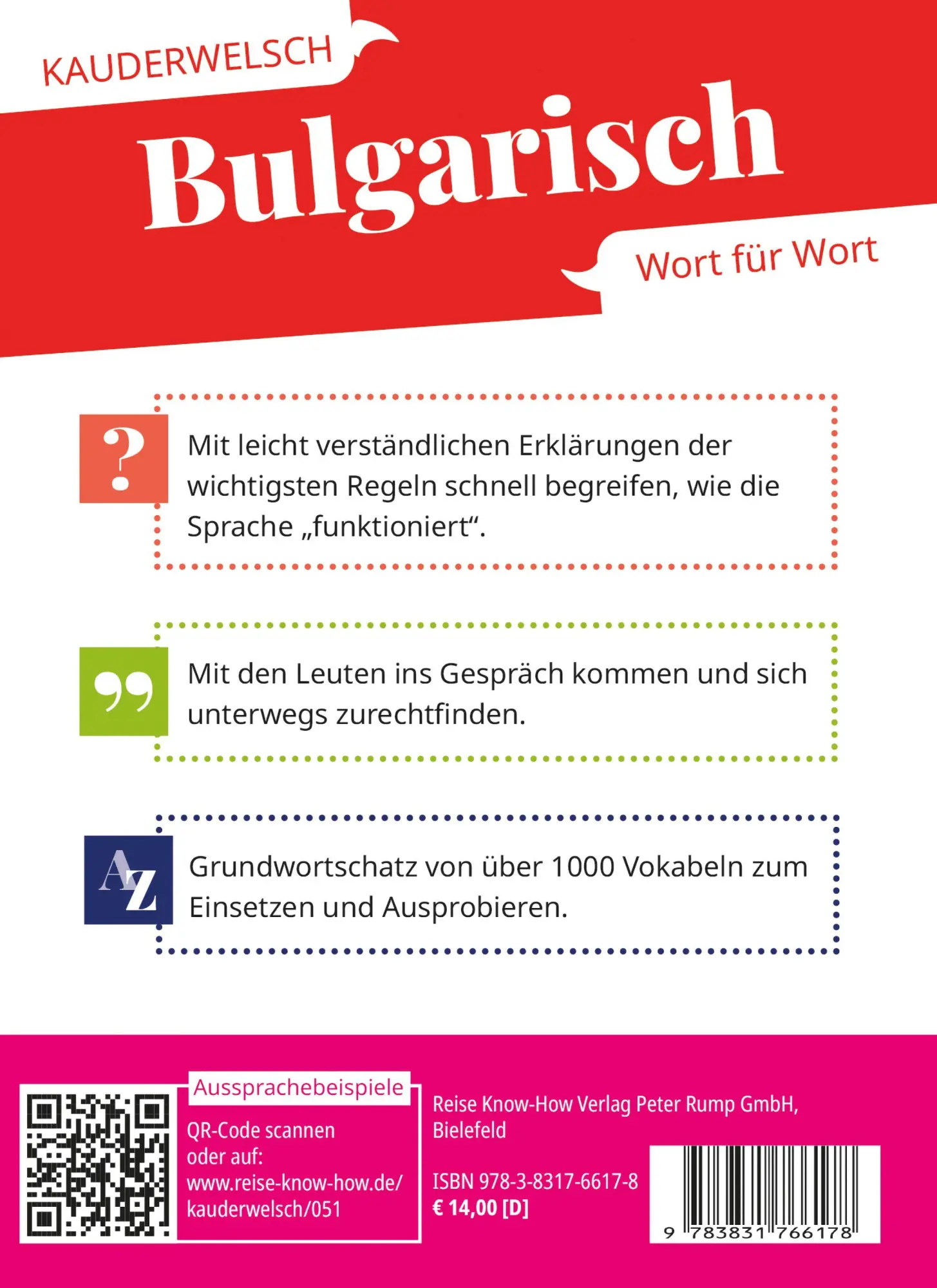Bild: 9783831766178 | Reise Know-How Sprachführer Bulgarisch - Wort für Wort | Engelbrecht