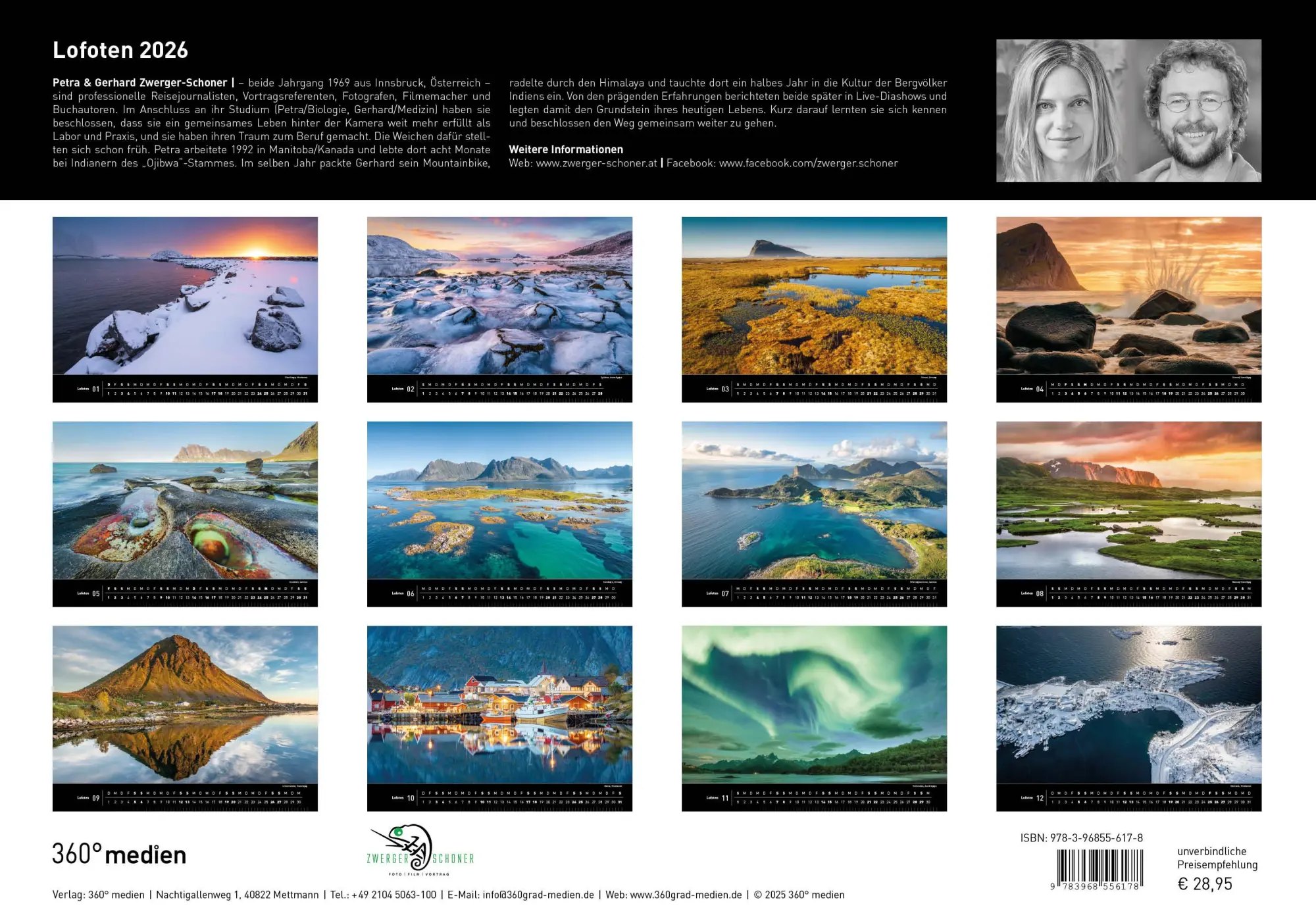 Rückseite: 9783968556178 | Lofoten Premiumkalender 2026 | Gerhard Zwerger-Schoner | Kalender