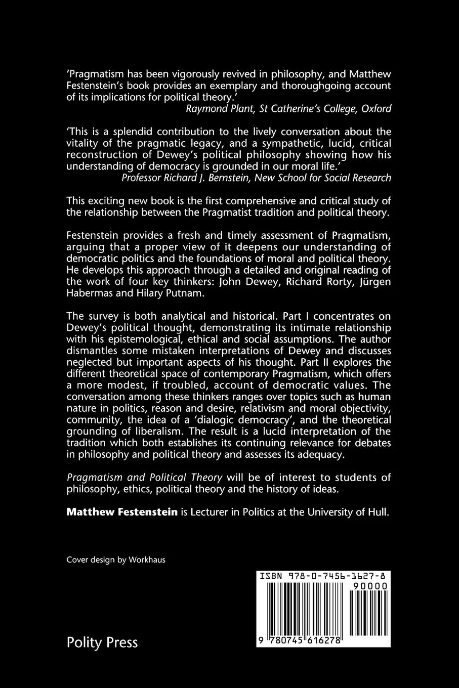 Rückseite: 9780745616278 | Pragmatism and Political Theory | Matthew Festenstein | Taschenbuch