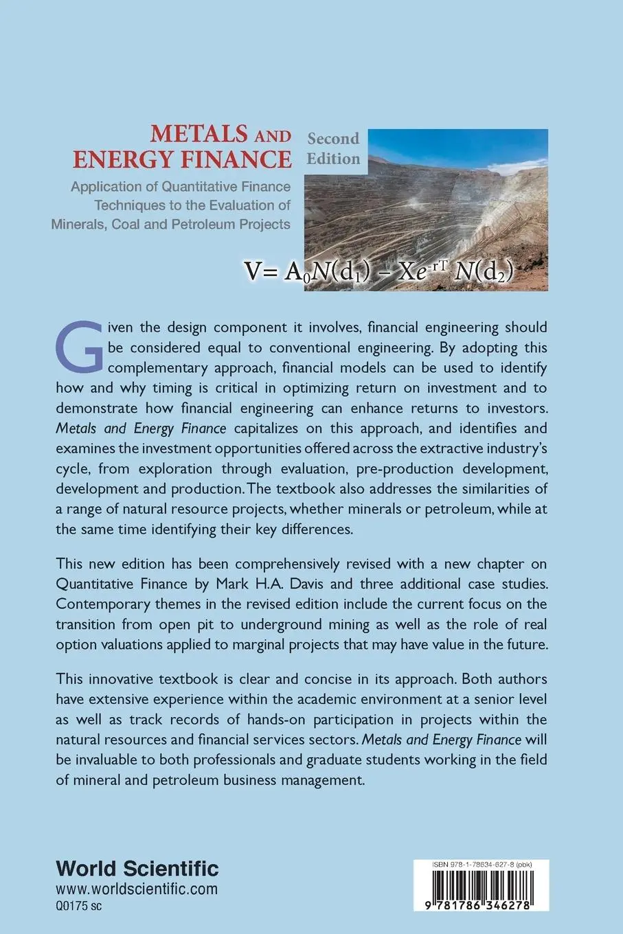 Rückseite: 9781786346278 | METALS &amp; ENERGY FINANCE (2ND ED) | Dennis L Buchanan &amp; Mark H A Davis