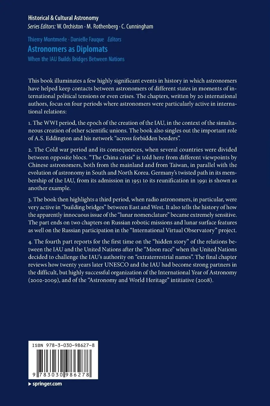 Rückseite: 9783030986278 | Astronomers as Diplomats | When the IAU Builds Bridges Between Nations