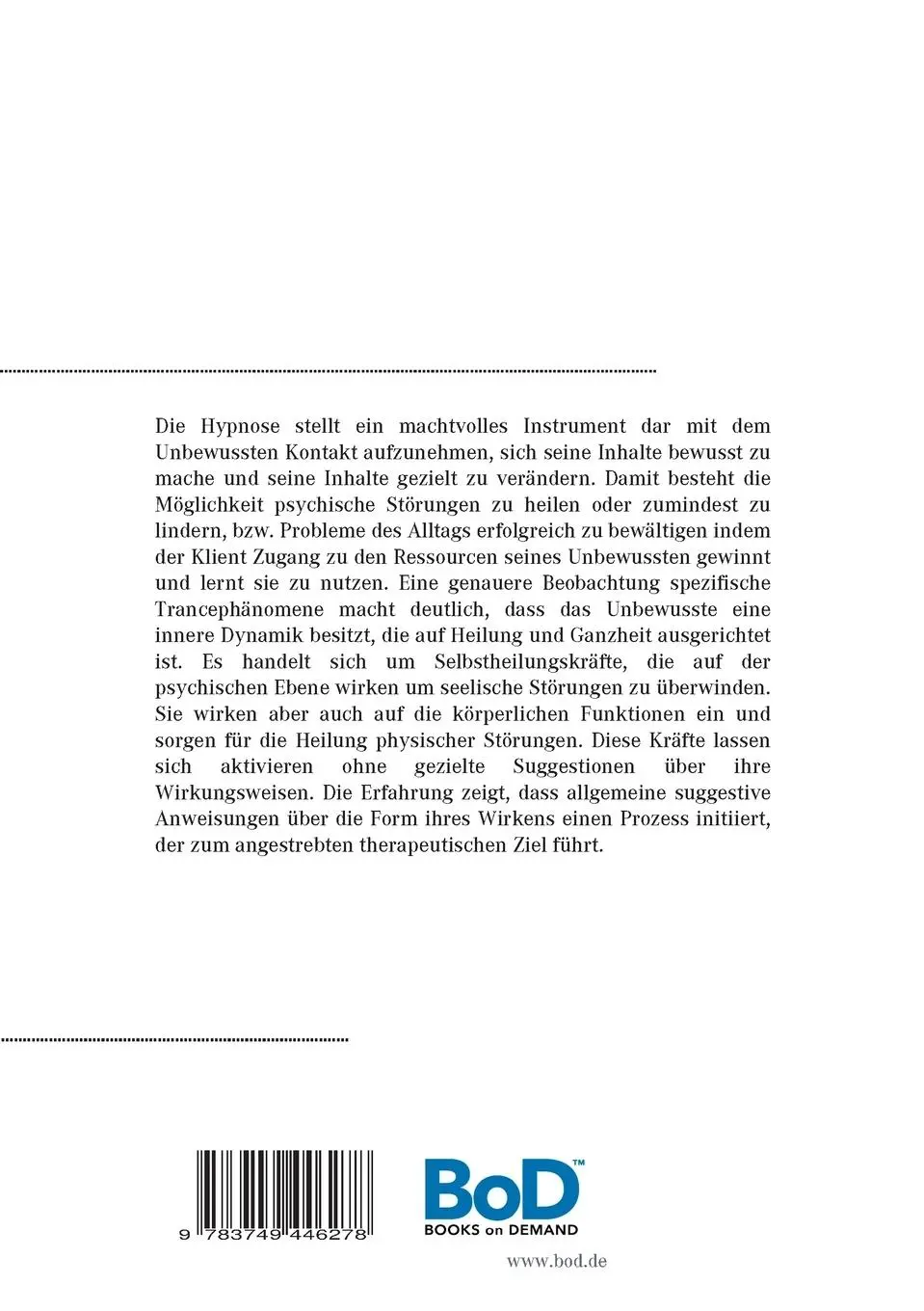 Rückseite: 9783749446278 | Hypnose: Antworten aus der Seele | Tobias Duven (u. a.) | Taschenbuch