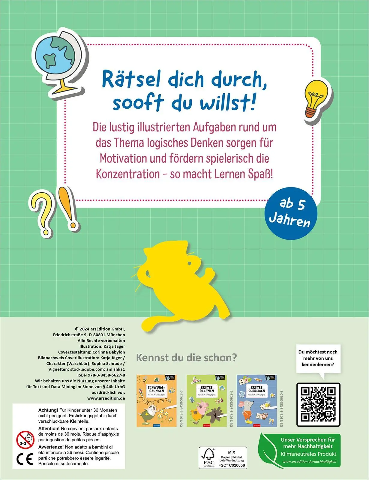 Rückseite: 9783845856278 | Erstes Lernen mit Spaß - Logisches Denken | Mit Wisch-&amp;-Weg-Effekt!