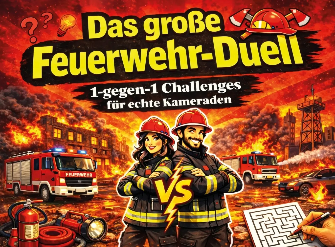 Cover: 9783911326278 | Das große Feuerwehr-Duell: Spannende 1-gegen-1 Challenges für echte...