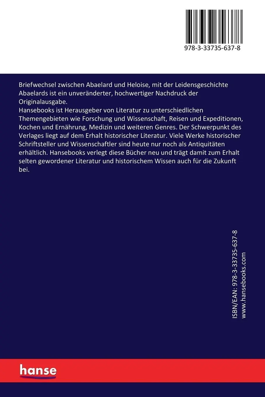 Rückseite: 9783337356378 | Briefwechsel zwischen Abaelard und Heloise, mit der...