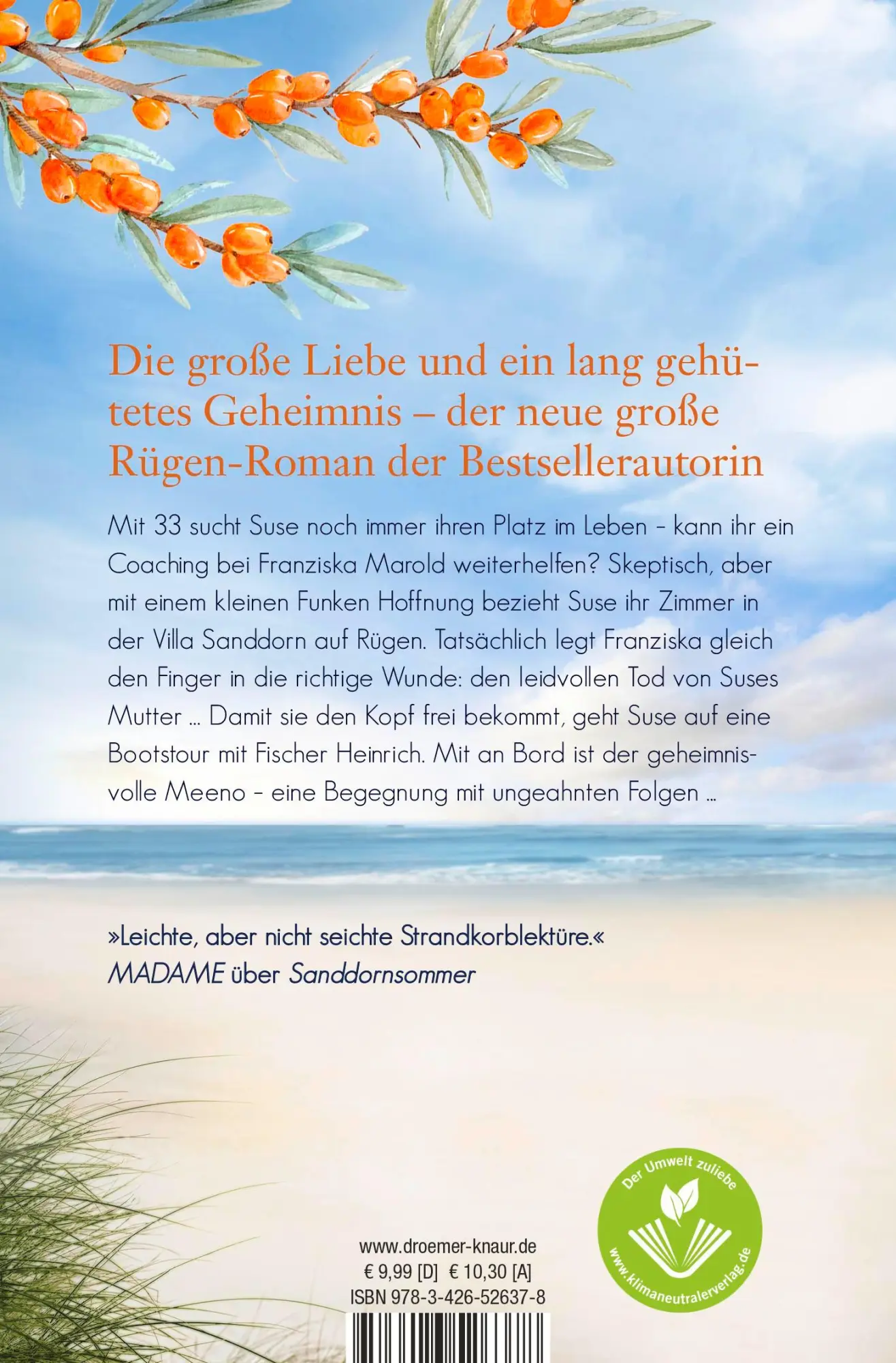 Rückseite: 9783426526378 | Sanddornzauber | Ein Rügen-Roman | Lena Johannson | Taschenbuch | 2022