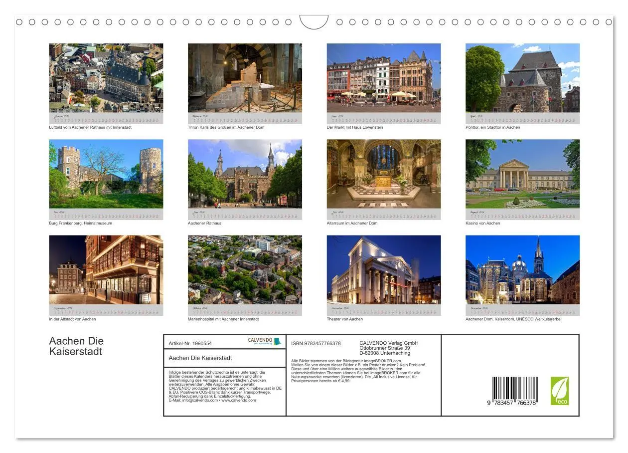 Bild: 9783457766378 | Aachen Die Kaiserstadt (Wandkalender 2026 DIN A3 quer), CALVENDO...