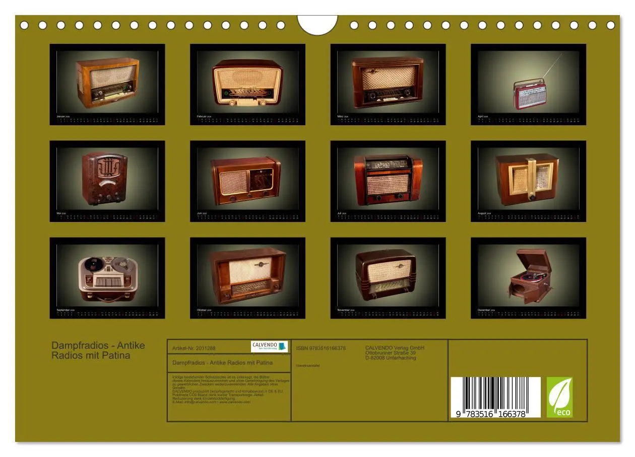Bild: 9783516166378 | Dampfradios - Antike Radios mit Patina (Wandkalender 2026 DIN A4...