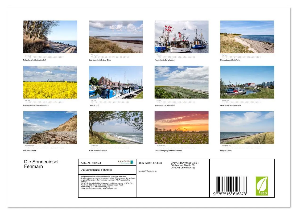 Bild: 9783516616378 | Die Sonneninsel Fehmarn (Wandkalender 2026 DIN A4 quer), CALVENDO...