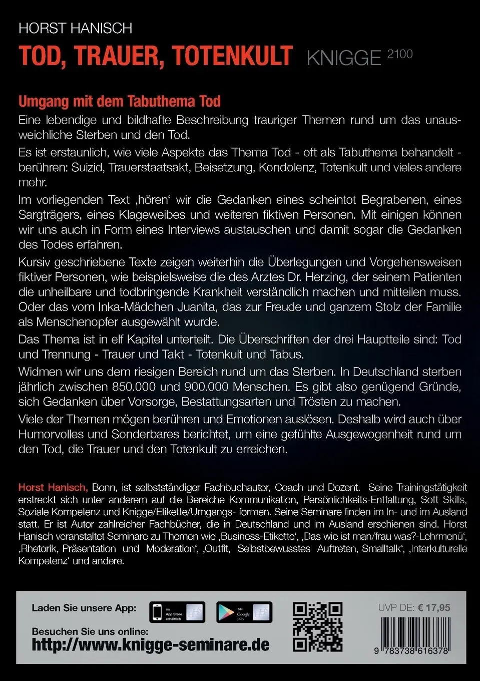 Rückseite: 9783738616378 | Tod, Trauer, Totenkult-Knigge 2100 | Horst Hanisch | Taschenbuch