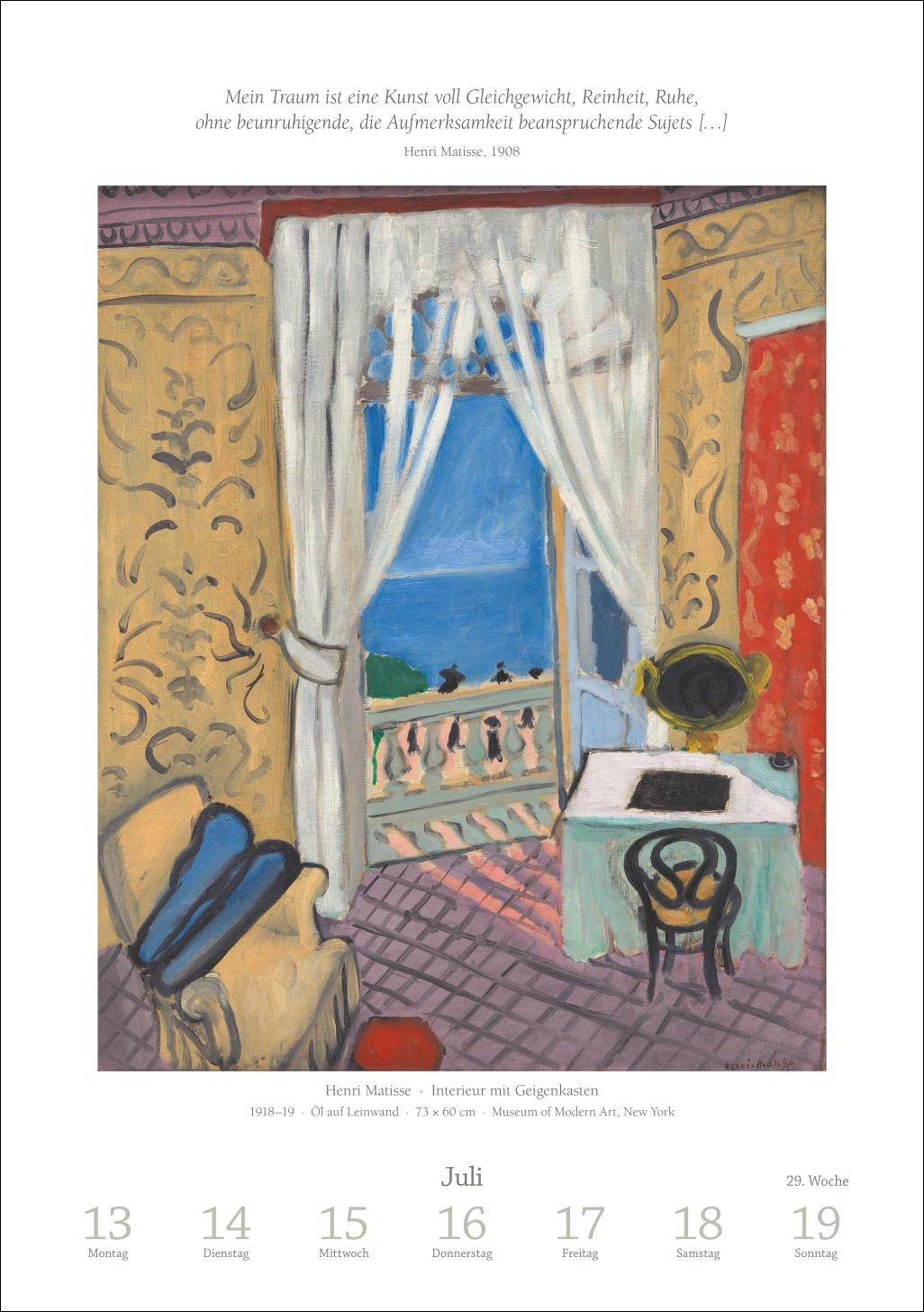 Bild: 9783840036378 | Kunst Wochen-Kulturkalender 2026 - 53 Meisterwerke der Malerei | 54 S.